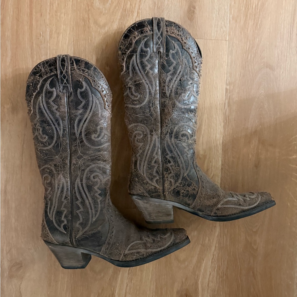 Real Leather Cowboy Boots